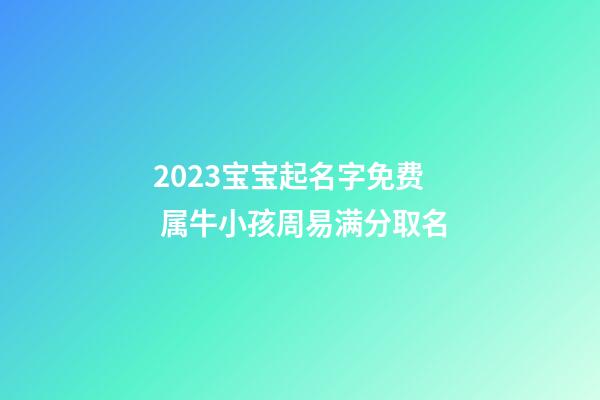 2023宝宝起名字免费 属牛小孩周易满分取名